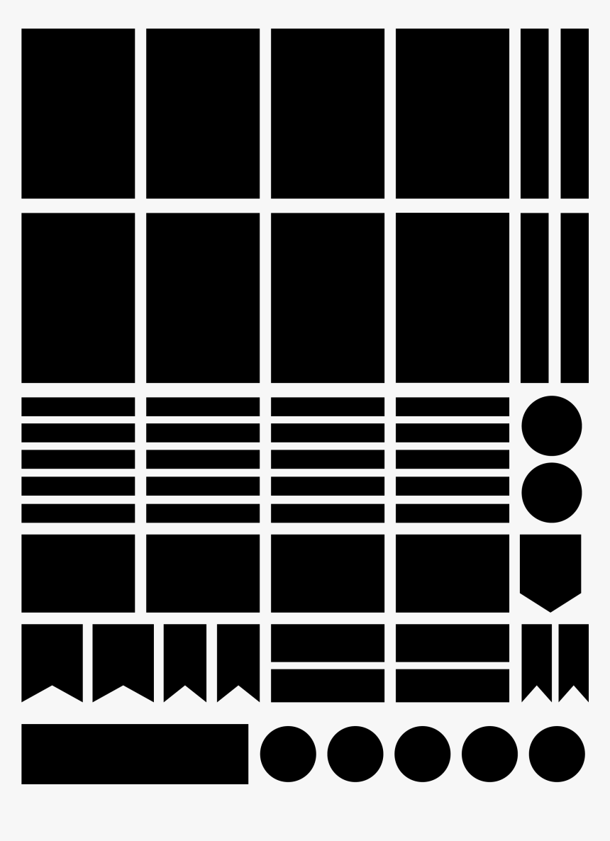 Boxes, Flags, Checklists, Dots Anything You Need For - Printable Planner Stickers With Blackout Files, HD Png Download