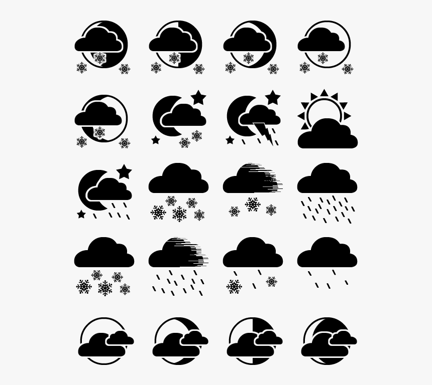Flat Weather Icons Png - Weather Icons Png Flat, Transparent Png