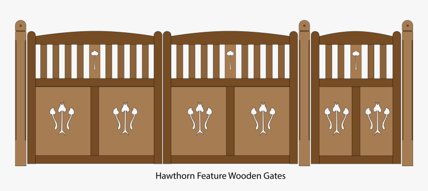 Hawthorn Feature Wooden Driveway And Pedestrian Entrance - Wooden Gates With Flower Cutouts, HD Png Download