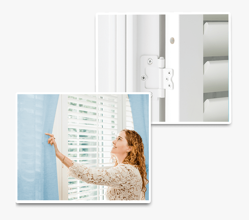Woman Holding Curtain - Window Coverings Pic With Female, HD Png Download