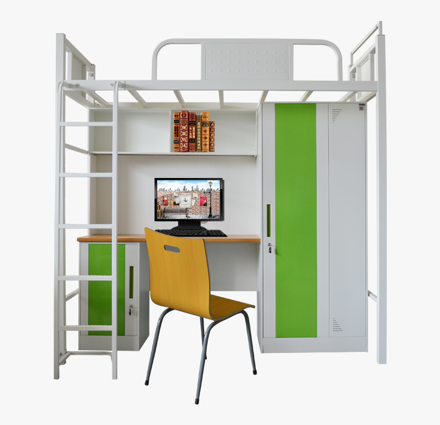Cheap Metal Frame Bunk Bed Bedroom Furniture Dormitory - Bunk Bed, HD Png Download
