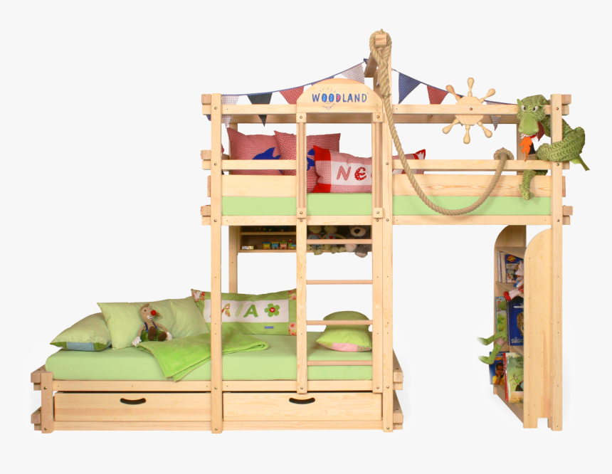 Amarillo Bunk Bed Pine 
 Data Image Https - Enfant Bibliotheque Bois, HD Png Download