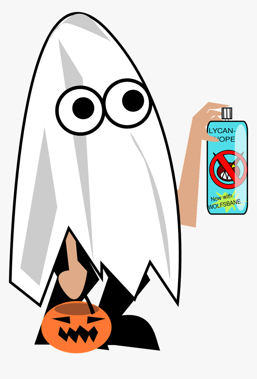 Cartoon Ghost Trick Or Treater, HD Png Download