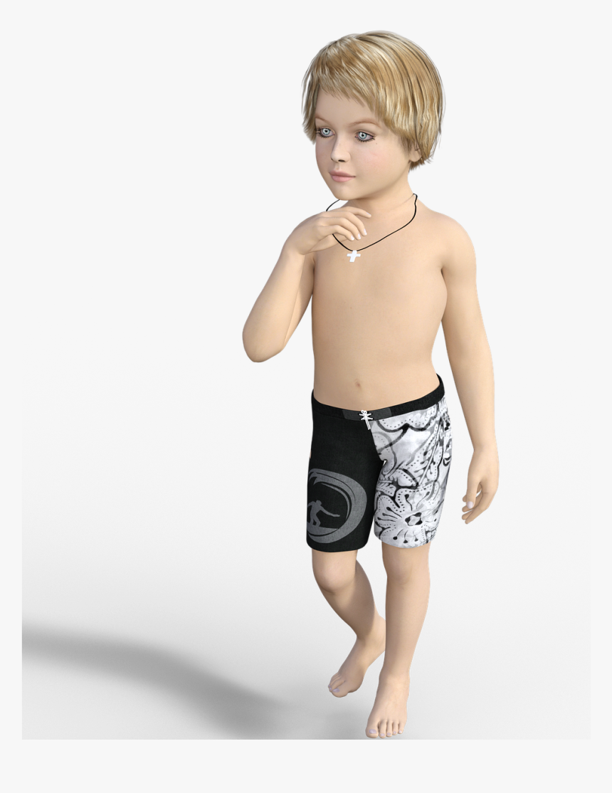 Child, Swimming Trunks, Summer, Play, Badeurlaub - Niño En Traje De Baño Png, Transparent Png