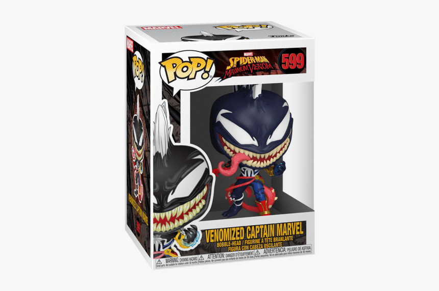 Funko Pop Max Venom- Captain Marvel - Venomized Captain Marvel Funko Pop, HD Png Download