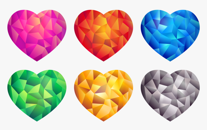 Colorful Hearts Png Image - Colorful Heart Png, Transparent Png