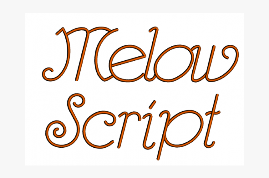 Melow Font Machine Embroidery Script Upper And Lower - Calligraphy, HD Png Download