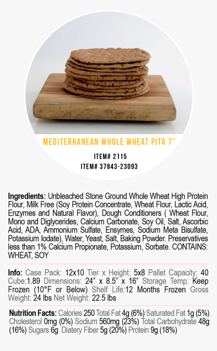 Corfu Pita Breads Whole Wheat - Baked Goods, HD Png Download