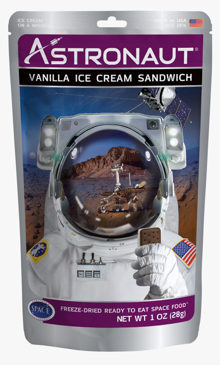 Astronaut Freeze Dried Ice Cream Sandwich 6 Vanilla - Astronaut Cookies And Cream Ice Cream Sandwich, HD Png Download