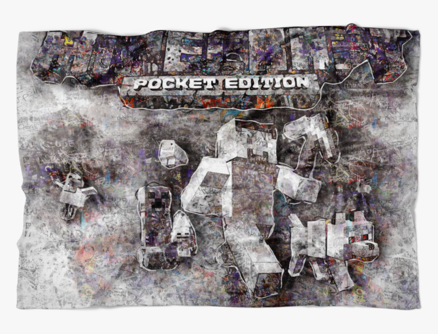 Minecraft Fleece Blanket Street Art Grey Blanket - Visual Arts, HD Png Download