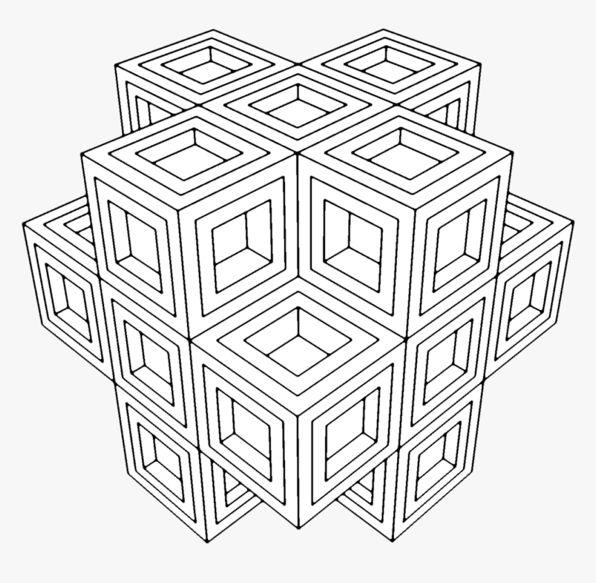 Geometry Coloring Pages-coloring For Grown Ups - Geometric Coloring Pages, HD Png Download