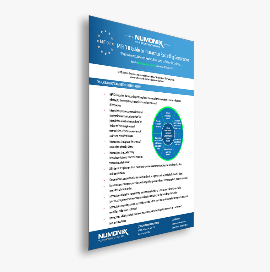 Mifid Ii Numonix Recording Information Sheet - Brochure, HD Png Download