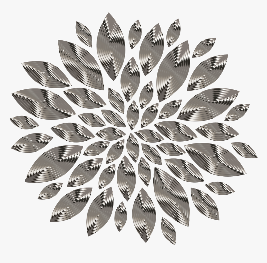 Chrome Star Clipart Png Jpg Royalty Free Download Chrome - Flower Black And White Png, Transparent Png