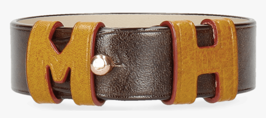 Bracelets Archie Dark Brown Loops Yellow Studs Nickle - Buckle, HD Png Download