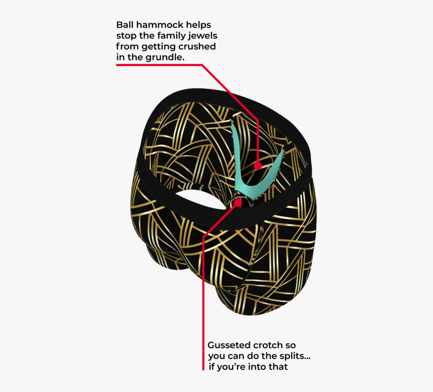 Pop Champagne Black And Gold Boxers 
 Itemprop Image - Ball Hammock Boxers, HD Png Download