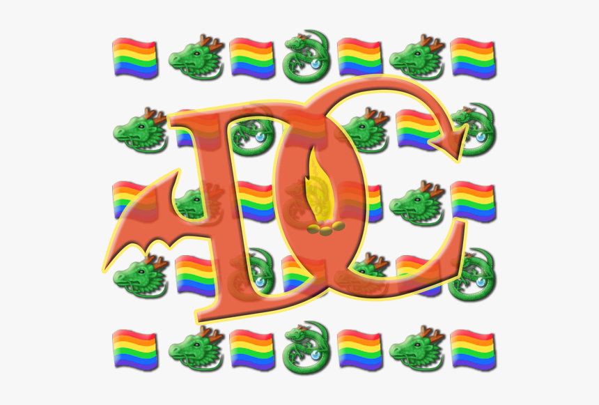 Rainbow Flags And Dragon Emojis Behind A Ghosted Dragon - Educational Toy, HD Png Download