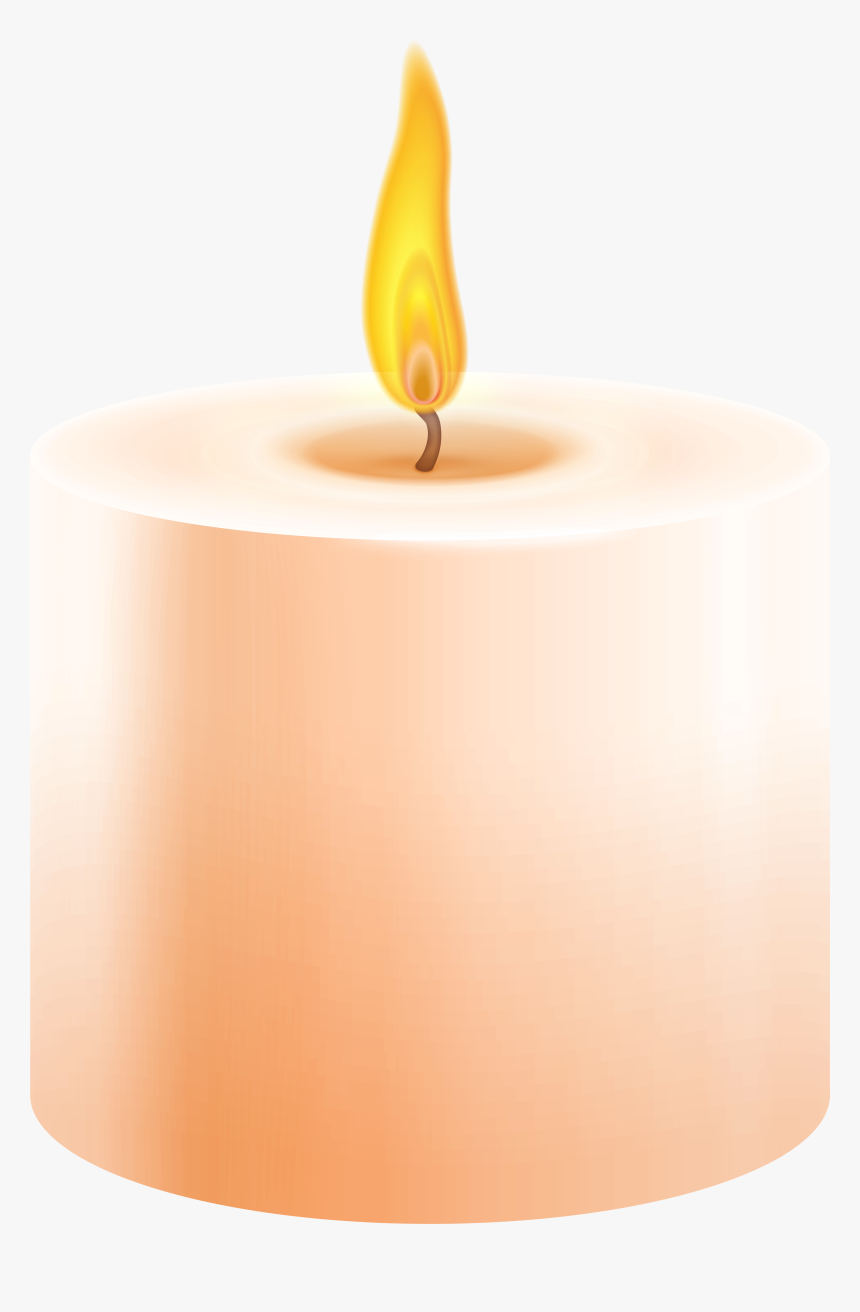 Orange Pillar Candle Png Clip Art - Flame, Transparent Png