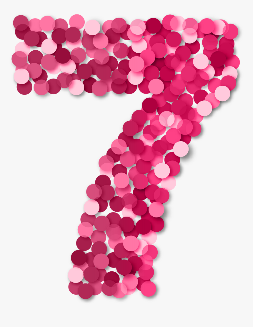 7 Markers Clipart Jpg Stock Seven 7 Number Pink Png, Transparent Png