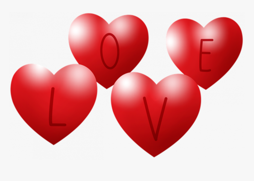 Heart Love Happy Valentines - 4 Love Hearts Clip Art, HD Png Download
