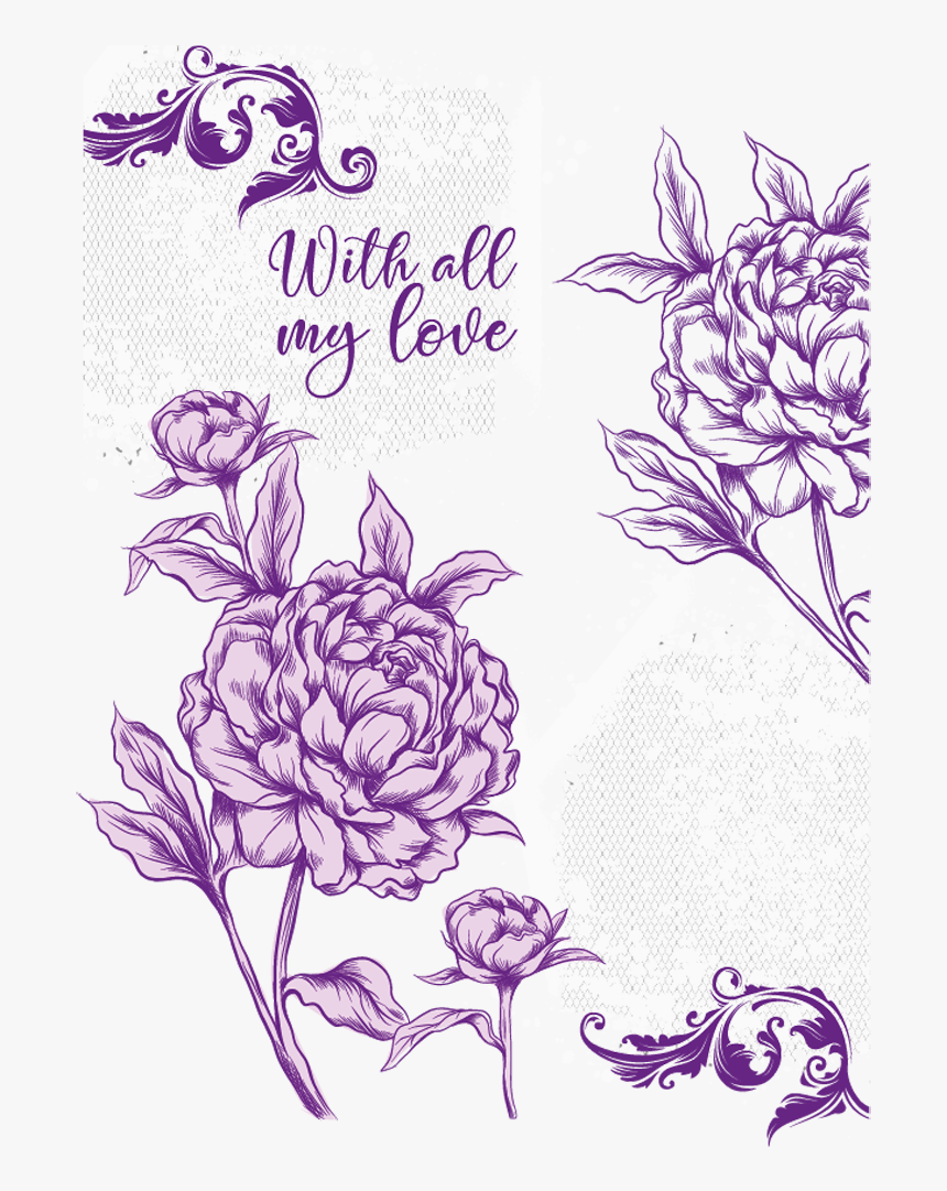 Collage By Crafters Companion Stamp - Floribunda, HD Png Download