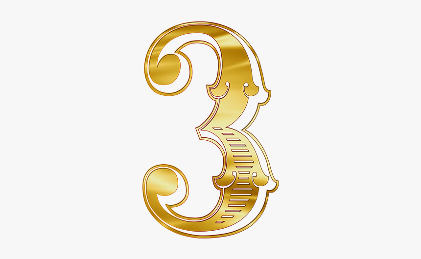 Gold Number 3 Transparent, HD Png Download