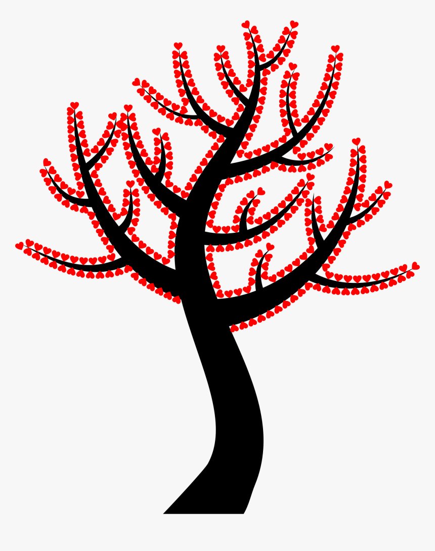 This Free Icons Png Design Of Valentine Hearts Tree - Simple Tree Pics Art, Transparent Png
