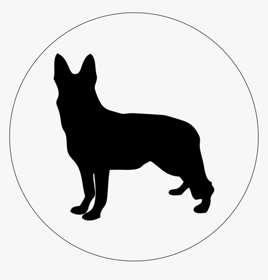 German Shepherd Retractable Id Badge Reel Animal Silhouette, - German Shepherd Design, HD Png Download