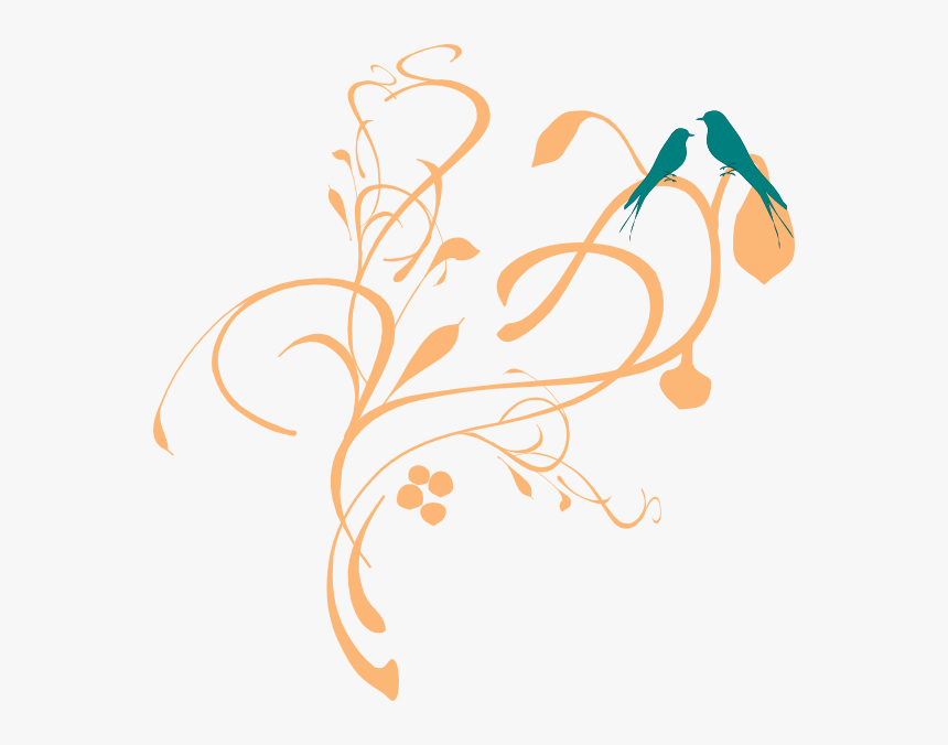 Birds On A Branch Svg Clip Arts - Flower Clipart In Black White Png, Transparent Png