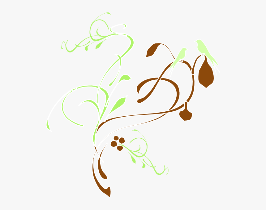 Birds On A Branch Svg Clip Arts - Black White Design Border, HD Png Download