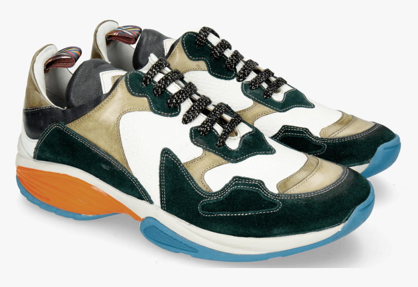 Sneakers Flo 1 Suede Pattini Verde Milled White Olive - Melvin & Hamilton, HD Png Download