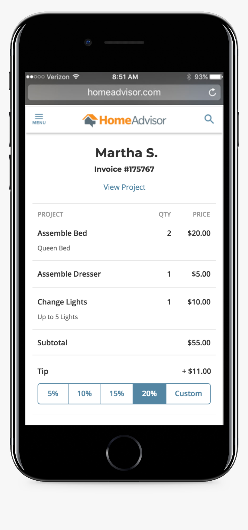 Invoice1 - Home Advisor Top Rated, HD Png Download