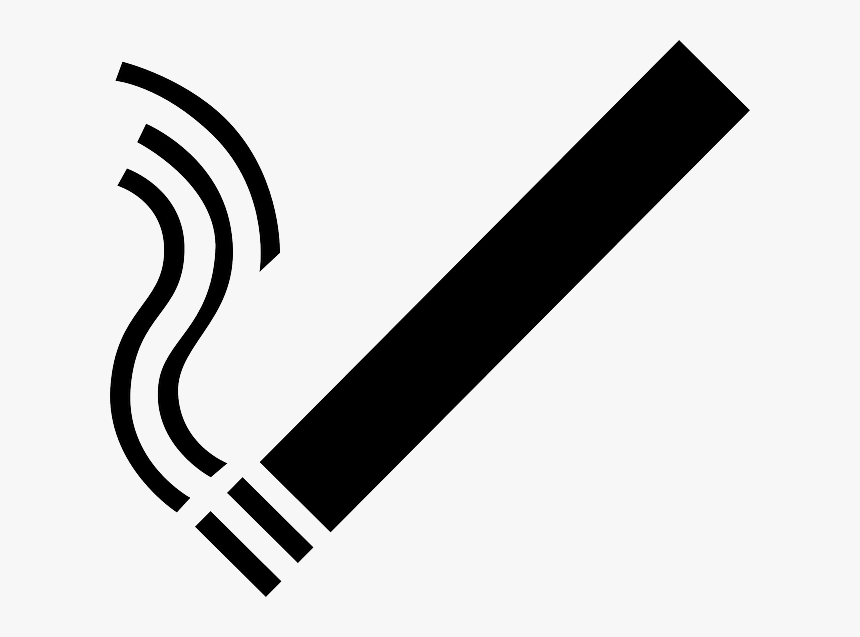 Sign, Black, Icon, Outline, Symbol, Drawing, Silhouette - Clipart Cigarette, HD Png Download