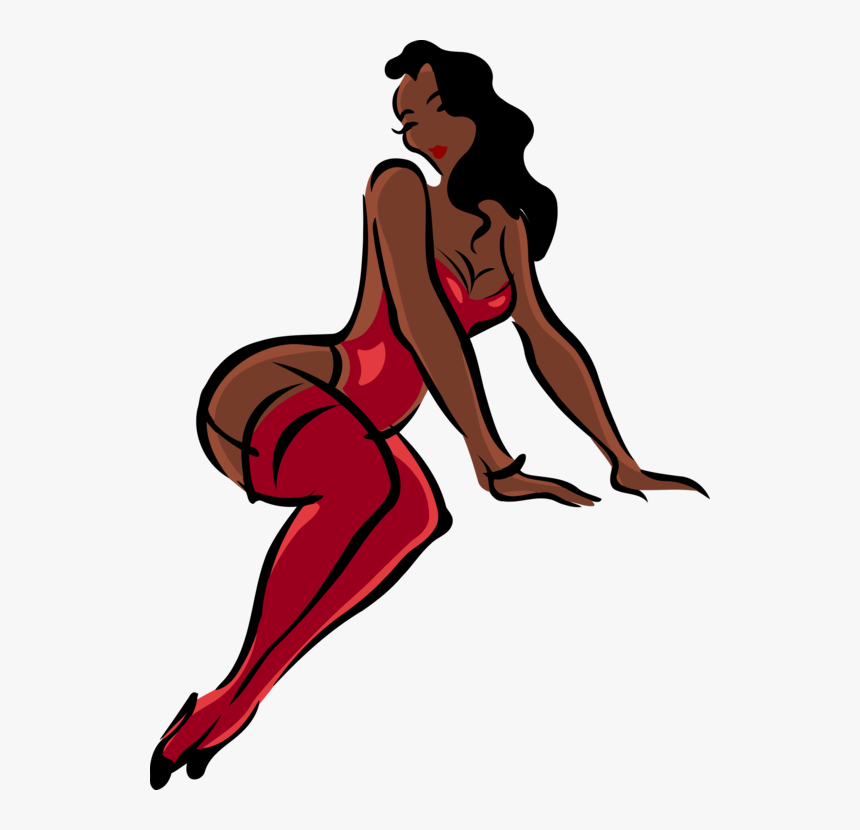 Undergarment Lingerie Clothing Computer Icons Woman - Black Woman In Red Underwear, HD Png Download