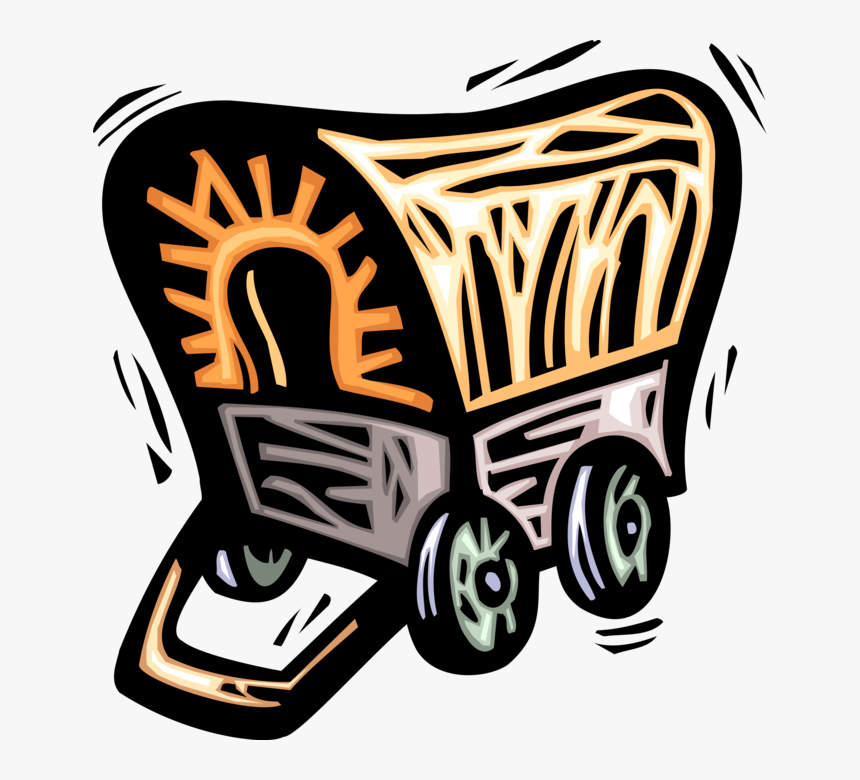 Vector Illustration Of Old West Chuck Wagon Covered, HD Png Download