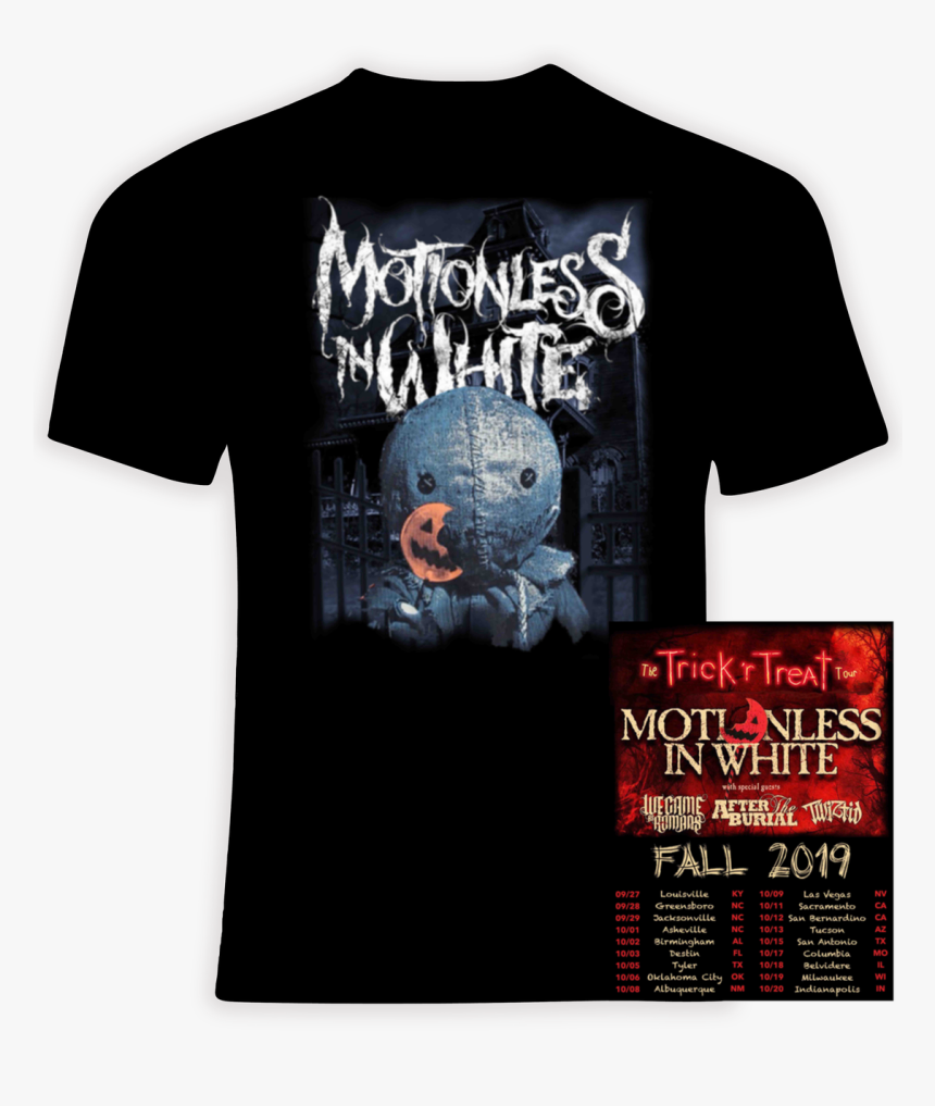Motionless In White 2019 Trick R Treat Concert Tour - Black Crowes T Shirt, HD Png Download