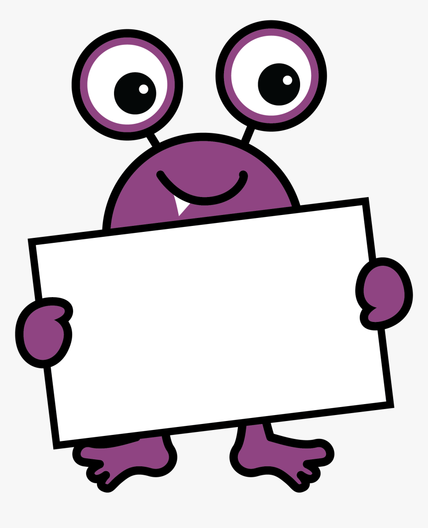 Clip Freeuse Download Pancartas Label Pinterest Monsters - Monster Clipart Sign, HD Png Download