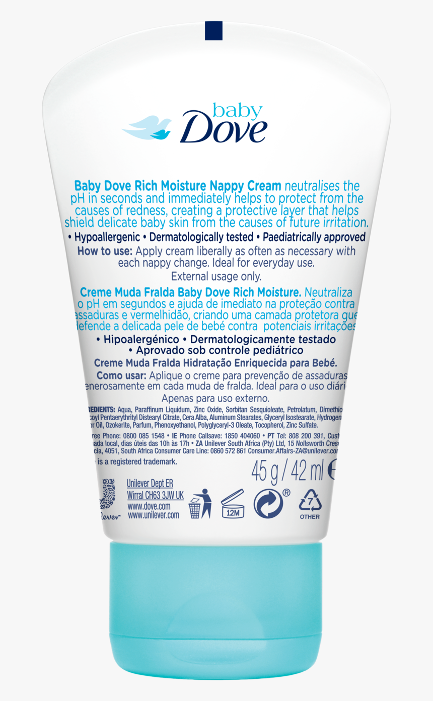 Baby Dove Diaper Rash Cream Ingredients, HD Png Download , Transparent