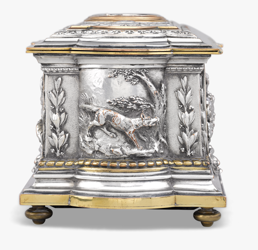 Swiss Silvered Bronze Musical Jewelry Box - Antique, HD Png Download