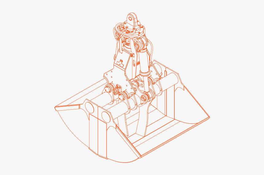 Garbage Drawing Orange Peel - Hydraulic Grabs, HD Png Download