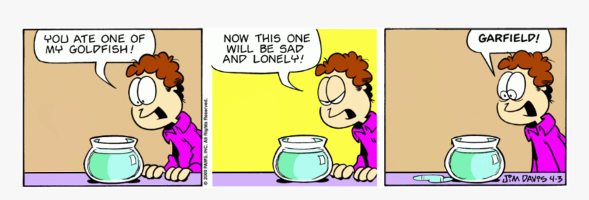 Historietas De Garfield Pez Dorado, HD Png Download
