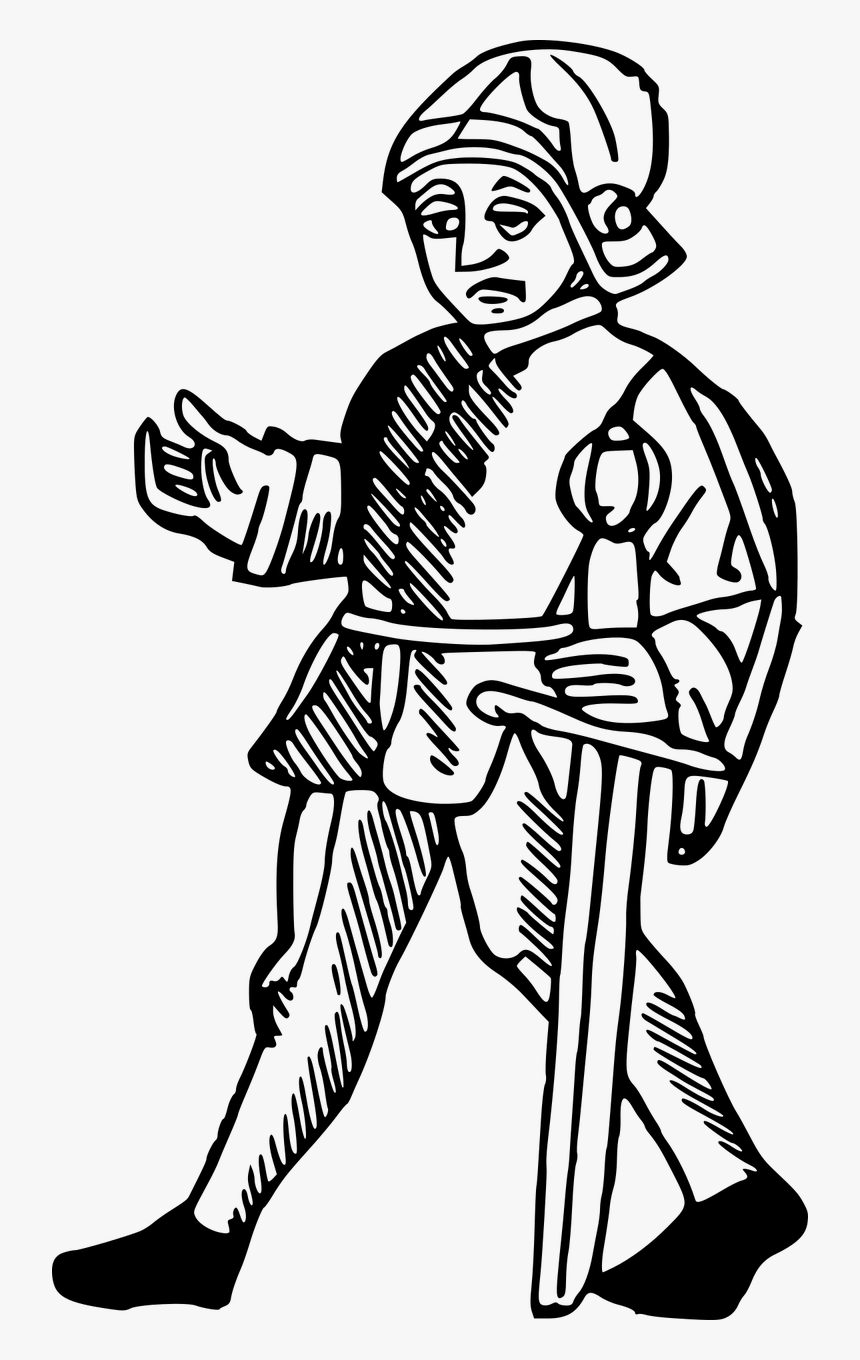 Medieval Art Soldier Drawing, HD Png Download