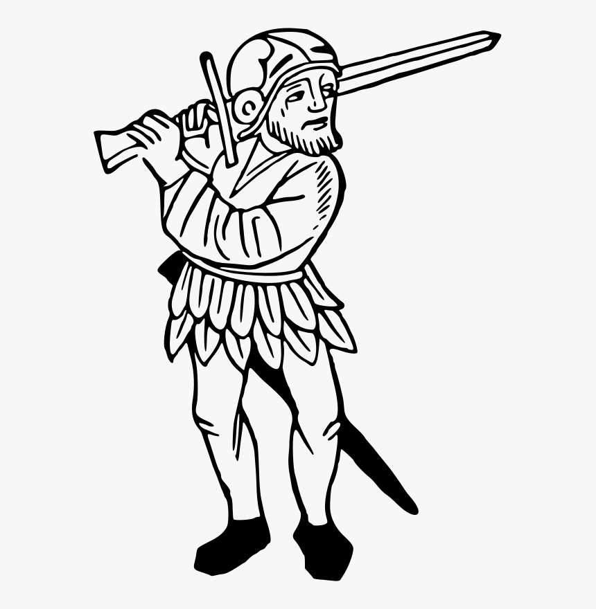 Swordsman - Swordsman Clipart Black And White, HD Png Download