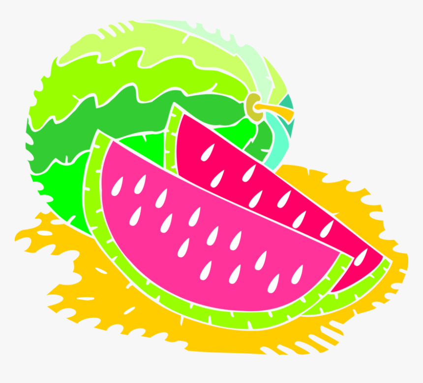 Vector Illustration Of Sliced Watermelon Melon Fruit - Crankset, HD Png Download