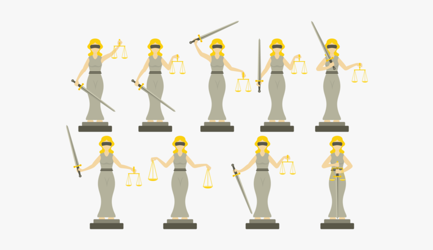 Lady Justice Illustration In Flat Design Style, HD Png Download