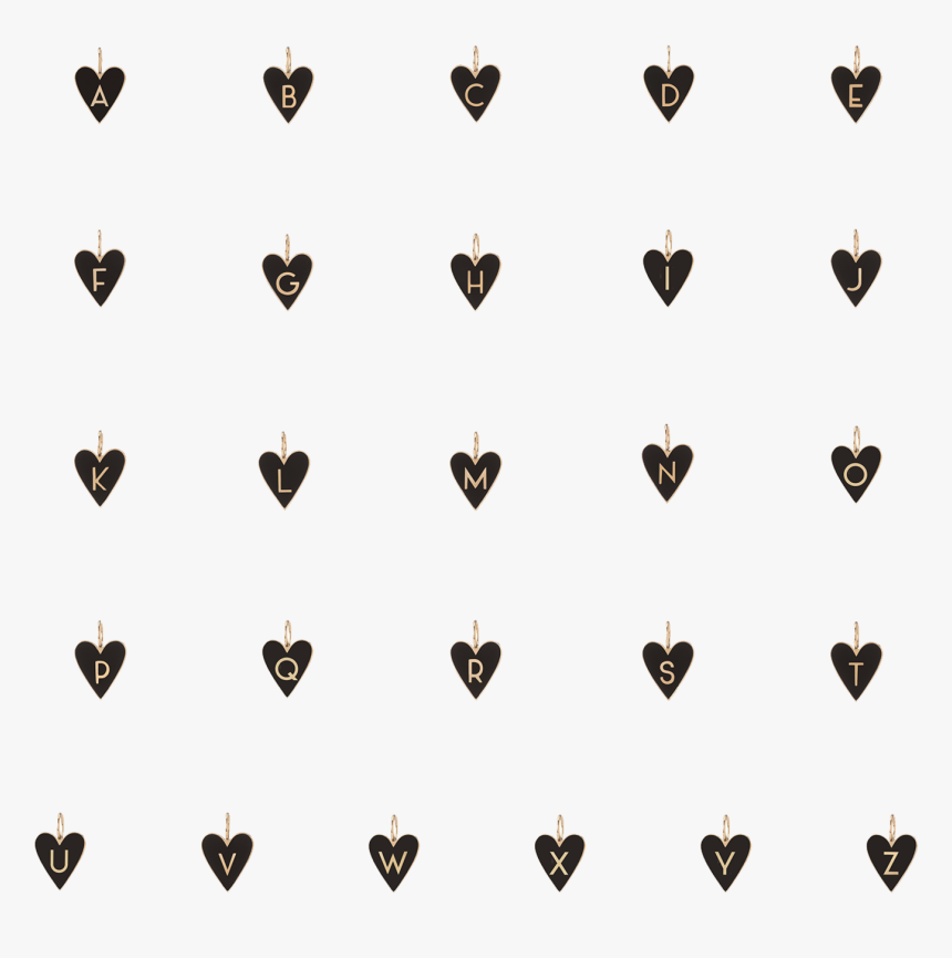 Medium Gold Border Enamel Heart With Letter Clipart - Clip Art, HD Png Download