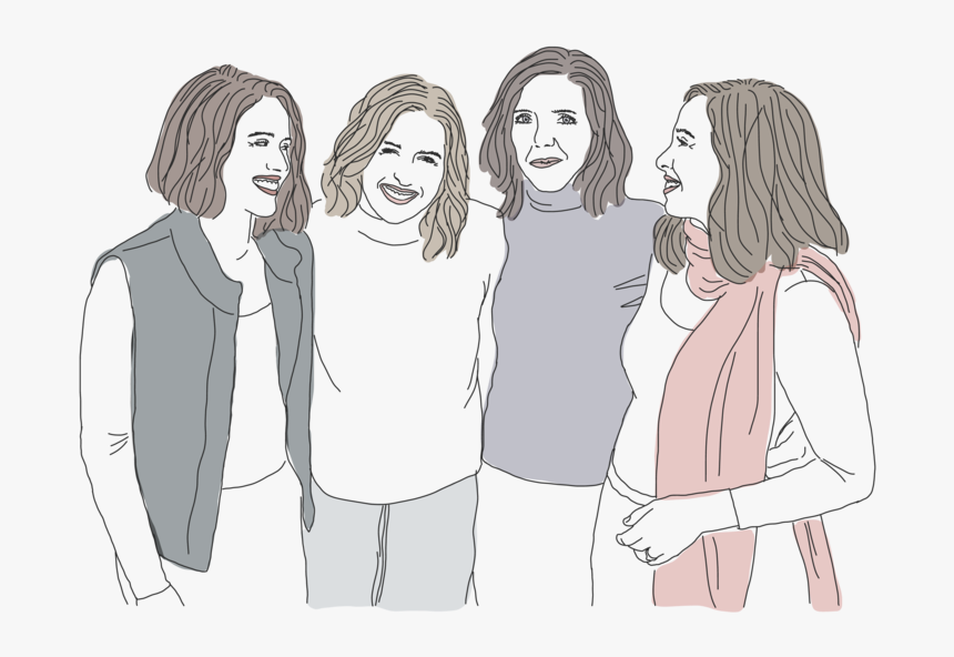 3 Girls Moms Christmas-01 - Sketch, HD Png Download