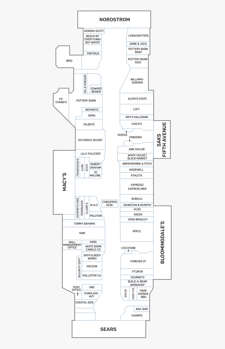 Map Of Gardens Mall West Palm Beach, HD Png Download