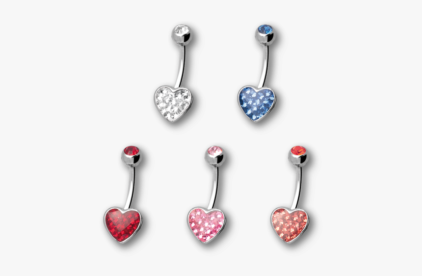 Steel Crystal Heart Banana - Earrings, HD Png Download