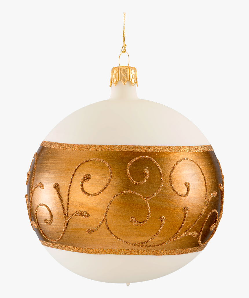 Christmas Bauble White, Matt With Copper Tape - Ceiling Fixture, HD Png Download