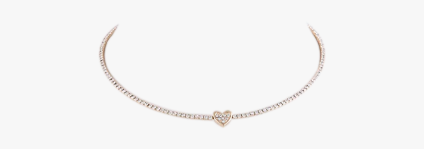 Crystal Heart Collar Necklace - Chain, HD Png Download